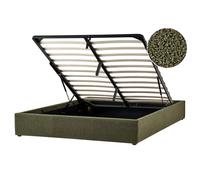 Ottoman Bed without Headboard Boucle DINAN 160 x 200 cm (EU King Size) Dark Green
