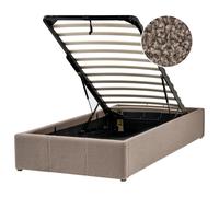 Ottoman Bed without Headboard Boucle DINAN 90 x 200 cm (EU Single) Taupe