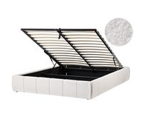 Ottoman Bed without Headboard Boucle GENAS 140 x 200 cm (EU Double) Off-White
