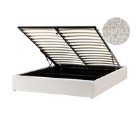 Ottoman Bed without Headboard DINAN Boucle Off-White 140 x 200 cm (EU Double)