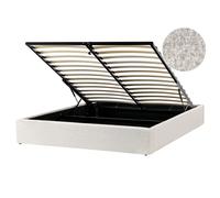 Ottoman Bed without Headboard DINAN Boucle Off-White 160 x 200 cm (EU King Size)