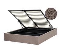 Ottoman Bed without Headboard DINAN Boucle Taupe 140 x 200 cm (EU Double)