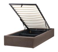 Boucle EU Single Size Ottoman Bed Taupe DINAN
