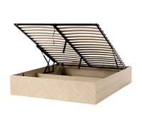 Ottoman Bed without Headboard ETEL 160 x 200 cm (EU King Size) Light Brown