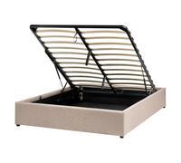 Ottoman Bed without Headboard Fabric DINAN 140 x 200 cm (EU Double) Beige