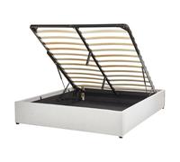 Ottoman Bed without Headboard Fabric DINAN 140 x 200 cm (EU Double) Light Grey