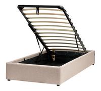Ottoman Bed without Headboard Fabric DINAN 90 x 200 cm (EU Single) Beige
