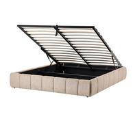 Ottoman Bed without Headboard Fabric GENAS 160 x 200 cm (EU King Size) Beige