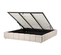 Ottoman Bed without Headboard Fabric GENAS 180 x 200 cm (EU Super King) Light Beige