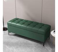 Ottoman Bench Ottoman With Storage, End Of Bed Storage Bench, Rectangle Upholstered Storage Benches With Seating, Bedroom Ottoman, Storage Bench For Living,Green-80x40x43cm
