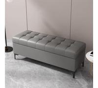 Ottoman Bench Ottoman With Storage, End Of Bed Storage Bench, Rectangle Upholstered Storage Benches With Seating, Bedroom Ottoman, Storage Bench For Living,Dark Gray-140x40x43cm