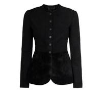 Ottoman Chenille Jacket - female - Emporio Armani - Blazers - Black - XL - Jackets XL