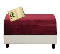 Ottoman Cover Rectangle Square Ottoman Covers Stretch Velvet Jacquard Ottoman Slipcovers Black/Cream/Dark Grey/Beige Foot Stool Covers Removable Washable with Elastic Bottom (Color : #23, Size : 30-