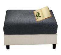 Ottoman Cover Rectangle Square Ottoman Covers Stretch Velvet Jacquard Ottoman Slipcovers Black/Cream/Dark Grey/Beige Foot Stool Covers Removable Washable with Elastic Bottom (Color : #9, Size : 50-6