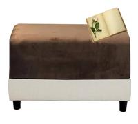 Ottoman Cover Rectangle Square Ottoman Covers Stretch Velvet Jacquard Ottoman Slipcovers Black/Cream/Dark Grey/Beige Foot Stool Covers Removable Washable with Elastic Bottom (Color : #17, Size : 45-