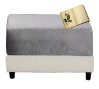Ottoman Cover Rectangle Square Ottoman Covers Stretch Velvet Jacquard Ottoman Slipcovers Black/Cream/Dark Grey/Beige Foot Stool Covers Removable Washable with Elastic Bottom (Color : #19, Size : 60-