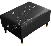 Ottoman Covers Slipcover Rectangle Waterproof Faux Leather Footstool Cover Stretch Footrest Protectors with Elastic Bottom Folding Storage Stool Furniture Protector(Color 3,110-120cm/43.3-47.2in)