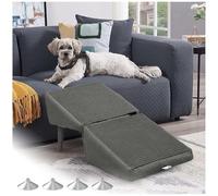 Ottoman Dog Ramp, 2-in-1 Lightweight Folding Dog Ramp for Bed Small Dog, Bed Ramp for Dogs for Bed, Couch, Pet Steps,gray