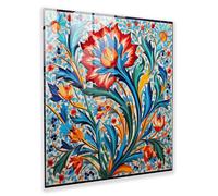 Ottoman Empire Glass Print - Ottoman Blossoms - Ottoman Empire, Glass Wall Art, Glass Print, Glass Art, 20" x 20"