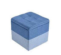 Ottoman Foot Stool Linen Shoe Change Stool Small Footstool Square Foot Stools Rest Stool Footstools for Living Room Ottomans for The Bedroom Outdoor Ottomans, Matcha A-44.5X33X36CM
