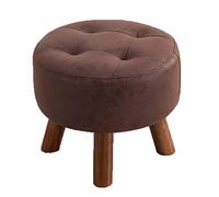 Ottoman Foot Stool - Solid Wood Low Footrest, Small Shoe Changing Stool, Creative Sofa Footrest for Living Room and Bedroom