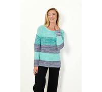 Ottoman Marl Colour Block Jumper - Green - 16
