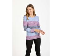 Ottoman Marl Colour Block Jumper - Navy - 10