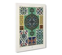 Ottoman Pattern By Albert Racinet Canvas Print | Gallery Wrapped 30mm Frame Wall Art | 30x20 inches | Ready to Hang | Retro Abstract Picture | Living Room Bedroom Lounge Office
