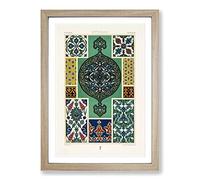 Ottoman Pattern by Albert Racinet Framed Print | A2 Oak Framed Wall Art | Ready to Hang | Modern Fantasy Picture | Living Room Bedroom Lounge Office