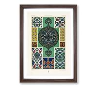 Ottoman Pattern by Albert Racinet Framed Print | A2 Walnut Framed Wall Art | Ready to Hang | Modern Fantasy Picture | Living Room Bedroom Lounge Office