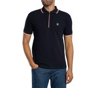 Ottoman Rib Zip Polo Shirt Navy 3XL
