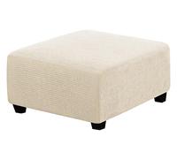 Ottoman Slip Cover 20x20/40 x 40 Square Large for Living Room Foot Stool Stretch Covers to Fit Ottoman Foot Rest, Thick Checked Jacquard Fabric with Elastic Bottom ( Color : #6 , Size : 13-17in/33-45c