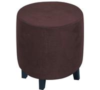 Ottoman Slipcover Round Stretch Velvet/Jacquard Round Ottoman Cover Thick Foot Stool Round Washable Storage Ottoman Cover Protector Footstool Cover with Elastic Bottom ( Color : #12 , Size : 40x40cm/1