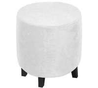 Ottoman Slipcover Round Stretch Velvet/Jacquard Round Ottoman Cover Thick Foot Stool Round Washable Storage Ottoman Cover Protector Footstool Cover with Elastic Bottom ( Color : #11 , Size : 45x45cm/1