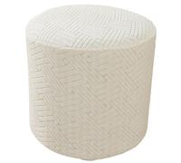Ottoman Slipcover Round Stretch Velvet/Jacquard Round Ottoman Cover Thick Foot Stool Round Washable Storage Ottoman Cover Protector Footstool Cover with Elastic Bottom for Living Room(Color 45,D30xH30