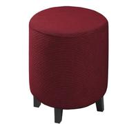 Ottoman Slipcover Round Velvet/Jacquard Ottoman Cover Thick Foot Stool Washable Storage Ottoman Cover Protector Footstool Cover with Elastic Bottom (Color: #22, Size: 40x40cm/15.7x15.7in)