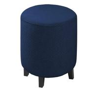 Ottoman Slipcover Round Velvet/Jacquard Ottoman Cover Thick Foot Stool Washable Storage Ottoman Cover Protector Footstool Cover with Elastic Bottom (Color: #18, Size: 45x45cm/17x17in)