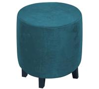 Ottoman Slipcover Round Velvet/Jacquard Ottoman Cover Thick Foot Stool Washable Storage Ottoman Cover Protector Footstool Cover with Elastic Bottom (Color: #8, Size: 55x55cm/22")
