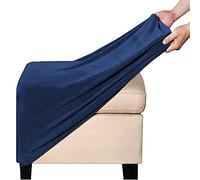 Ottoman Slipcover Square Velvet Footstool Cover Large Brown/Grey/Black Footrest Pouffe Protector Covers with Elastic Bottom Washable Super Soft Universal Slipcovers (Color : D)