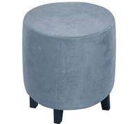 Ottoman Slipcover Stretch Velvet/Jacquard Round Cover Thick Foot Stool Washable Storage Protector With Elastic Bottom ( Color : #5 , Size : 45x45cm/18
