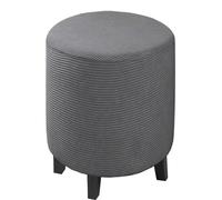Ottoman Slipcover Stretch Velvet/Jacquard Round Ottoman Cover Thick Foot Stool Washable Storage Ottoman Cover Protector Footstool With Elastic Bottom ( Color : #13 , Size : 45x45cm/1