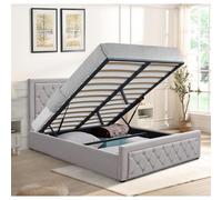 Kosy Koala Ottoman Storage Gaslift Bed 4Ft6 Double Grey Velvet Bedroom Furniture, Grey