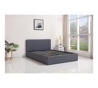 Ottoman Storage Bed grey small double 4ft 6 leather and 1 Mattress bedroom furniture