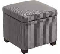 Ottoman Storage Box Chest Corduroy Footstool Bedroom Living Room Bench Grey