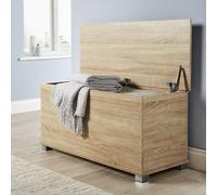 Ottoman Storage Chest Toy Bedding or Blanket Box Large Wooden Home Home Source Light Oak One Size