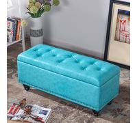 Ottomans Stools Leather Footstool - 2 in 1 Storage Boxes and Seat - End of Bed Storage Bench Rectangle Foot Rest Stool Change Shoe Stool for Bedroom, Hallway or Living Room(Color 3,40 * 40 * 43C