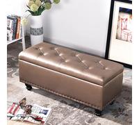 Ottomans Stools Leather Footstool - 2 in 1 Storage Boxes and Seat - End of Bed Storage Bench Rectangle Foot Rest Stool Change Shoe Stool for Bedroom, Hallway or Living Room(Color 7,150 * 40 * 43