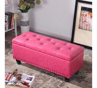 Ottomans Stools Leather Footstool - 2 in 1 Storage Boxes and Seat - End of Bed Storage Bench Rectangle Foot Rest Stool Change Shoe Stool for Bedroom, Hallway or Living Room(Color 12,40 * 40 * 43