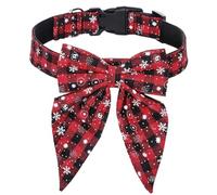 Otton Christmas Snowflake Dog Collar - Puppy Pet Cat Accessories for Small Large Dogs (Color1,M 2.5cmX50cm)