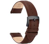OTTOODY Leather Watch Straps Quick Release, Elegant & Soft Top Grain Genuine Leather Watch Strap for Men Women, 22mm 21mm 20mm 18mm 16mm Replacement Bands for Watch & Smartwatch, Black Buckle